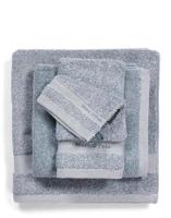 Marc O'Polo Marc O'Polo Melange Douchelaken Blue/Off White 70x140 - thumbnail