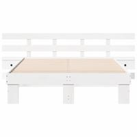 Bedframe met lade Wit Massief hout - thumbnail
