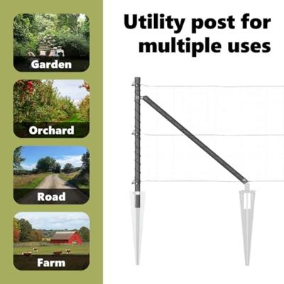 VidaXL Afrasteringspaal 7 pcs grijs staal