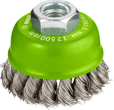 Bosch Accessoires Komstaalborstel, roestvrij 65 mm, 0,35 mm, 12500 U/ min, 14 1st - 2608622104 Bosch Accessoires Komstaalborstel, roestvrij 65 mm, 0,35 mm, 12500 U/ min, 14 1st - 2608622104