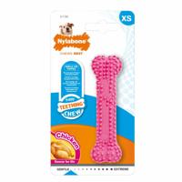 Nylabone, Kauwbotten voor puppy's en tandverzorgingsspeelgoed voor tandende puppy's, weldadige kauwbotten, voor extra kleine puppy's tot 7 kg, voor zacht kauwen/tandende honden, kipsmaak, roze, XS - thumbnail