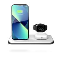 ZENS Aluminium Series 4 in 1 Stand Wireless Charger + Watch ZEDC15W/00 Inductie lader Uitgangen Qi-standaard, USB Wit - thumbnail