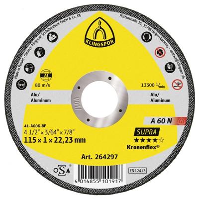 Klingspor A 60 N Supra 264298 Doorslijpschijf recht 125 mm 25 stuk(s) Aluminium