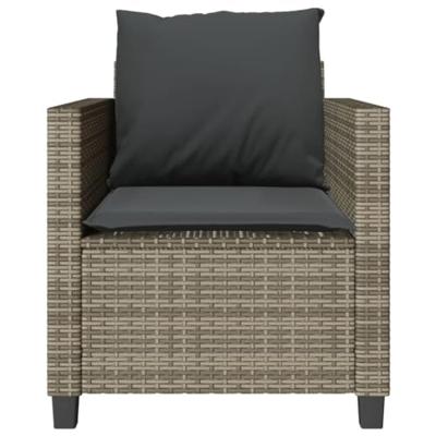 3-delige Bistroset met kussens poly rattan grijs 3-delige Bistroset met kussens poly rattan grijs