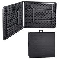 Tuintafel Zwart Polyrattan Look 180x75x73cm opvouwbaar - thumbnail