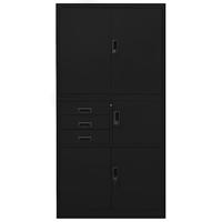 Kantoorkast 90x40x180 cm staal zwart - thumbnail