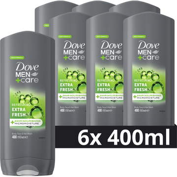Dove Men+Care 3in1 Douchegel Extra Fresh 400 ml 6x 400 ML bij Jumbo