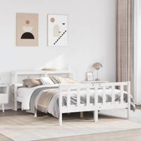 Bedframe zonder matras massief grenenhout wit 120x200 cm - thumbnail