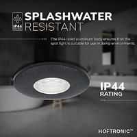 Set van 4 Pavo - Platte LED ipbouwspots met lage inbouwdiepte 12mm - 3 Watt 300 Lumen - 2700K Warm wit - Dimbaar - Rond - Meubelspot - IP44 waterdicht - Zwart - thumbnail