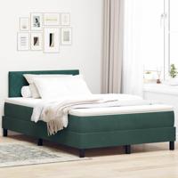 Boxspringbed met Matras Donkergroen 120 x 200 cm Stof - thumbnail