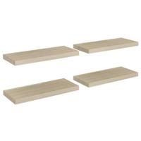 Wandschappen zwevend 4 st 60x23,5x3,8 cm MDF eikenkleurig - thumbnail