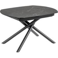 Kave Home Uitschuifbare Eettafel 'Yodalia' Zwart keramiek met marmerlook, 130-190 x 100cm - thumbnail