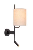 Lucide MAGIC - Wandlamp - 1xE27 - Met USB oplaadpunt - Zwart - thumbnail