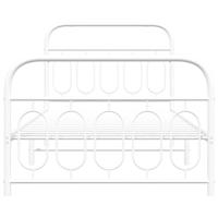 Bedframe met hoofd- en voeteneinde metaal wit 107x203 cm - thumbnail