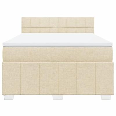 Boxspring met matras stof crèmekleurig 140x200 cm