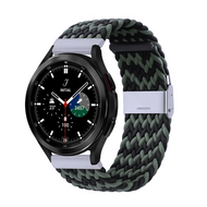Braided nylon bandje - Groen / zwart - Samsung Galaxy Watch 4 Classic - 42mm / 46mm - thumbnail