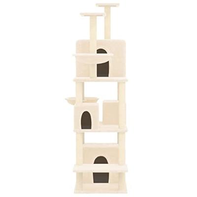 VidaXL Kattenmeubel met sisal krabpalen 180 cm crèmekleurig