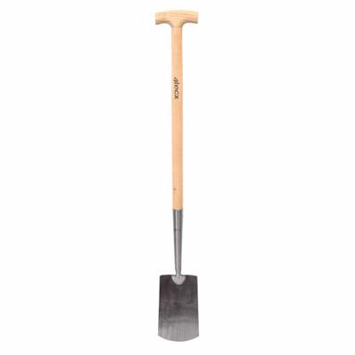 4tecx Gesmede spade 330 x 140 mm met hals blank geslepen met essen steel