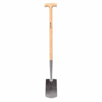 4tecx Gesmede spade 330 x 140 mm met hals blank geslepen met essen steel - thumbnail
