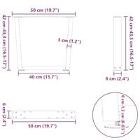 Eettafelpoten 2 st V-vormig 50x(42-43,3) cm staal antraciet - thumbnail