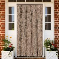 VidaXL Vliegengordijn 56x185 cm chenille beige en donkerbruin - thumbnail