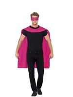 Superhero cape met masker pink - thumbnail