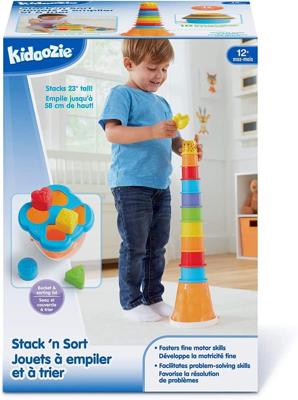 Playgo - stapelbekers met vormenstoof in vrolijke kleuren