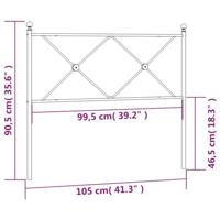 Hoofdbord 100 cm metaal zwart - thumbnail