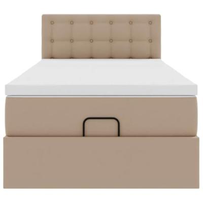 ottomaanse bed met matras 100x200cm kunstleer cappuccinokleurig