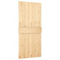 Schuifdeur met beslag 95x210 cm massief grenenhout - thumbnail