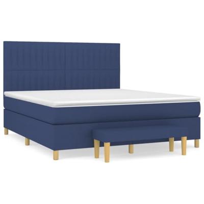 Boxspring met matras stof blauw 160x200 cm
