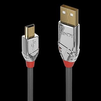 LINDY 36633 3m USB 2.0 Type A naar Mini-B-kabel, Cromo Line