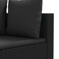 6-delige Loungeset met kussens poly rattan zwart - thumbnail
