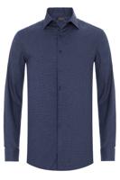 Liefling Overhemd Blauw Pied De Poule Flanel One Piece Slim Fit - thumbnail