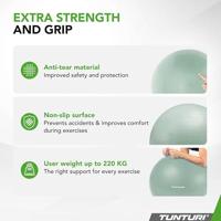 Tunturi Anti Burst Fitness bal met Pomp | Yoga bal 65 cm | 220 kg gebruikersgewicht | Incl Trainingsapp | Mint - thumbnail
