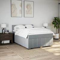 Boxspring met matras stof lichtgrijs 160x200 cm - thumbnail