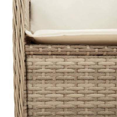 4-delige Loungeset met kussens poly rattan beige