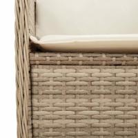 4-delige Loungeset met kussens poly rattan beige - thumbnail