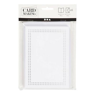 Creativ Company Kaarten om te borduren, afmeting kaart 10,5x15 cm, afmeting envelop 11,5x16,5 cm, wit, 6 set/ 1 doos Creativ Company Kaarten om te borduren, afmeting kaart 10,5x15 cm, afmeting envelop 11,5x16,5 cm, wit, 6 set/ 1 doos