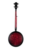 Ortega Falcon Series 5-string Banjo Transparent Fire Red elektrisch-akoestische banjo met gigbag - thumbnail