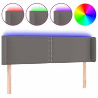 Hoofdbord LED 147x16x78/88 cm kunstleer grijs - thumbnail