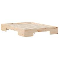 Bedframe met opslag Bruin 140 x 190 cm Massief grenenhout - thumbnail
