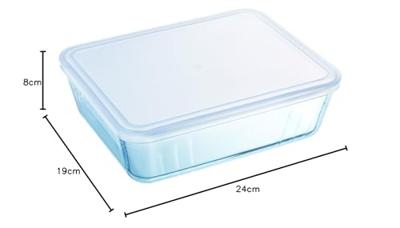 Pyrex schaal met deksel 25x20cm glas