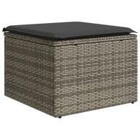 7-delige Loungeset met kussens poly rattan grijs - thumbnail