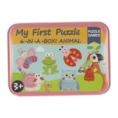 Lobbes Speelgoed BV Mijn eerste 6 puzzzels in blik - dieren