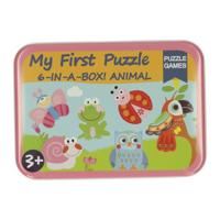 Lobbes Speelgoed BV Mijn eerste 6 puzzzels in blik - dieren - thumbnail