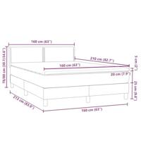 Boxspring met matras fluweel lichtgrijs 160x210 cm - thumbnail