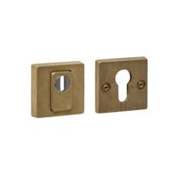 Intersteel SKG3 veiligheidsrozetten vierkant met kerntrekbeveiliging in PVD messing getrommeld - thumbnail