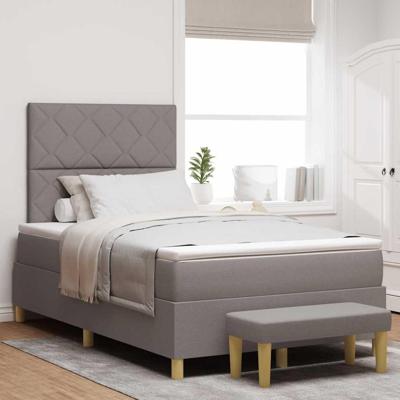 Boxspring bed met matras met hoofdeinde Taupe 120 x 200 cm Stof