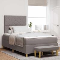 Boxspring bed met matras met hoofdeinde Taupe 120 x 200 cm Stof - thumbnail